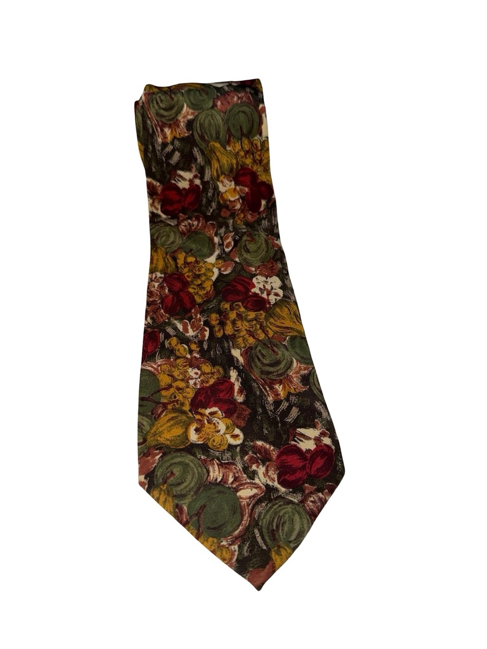 Ungaro Paris Designer Silk Necktie Vintage Botanical Floral Motif Made in Italy